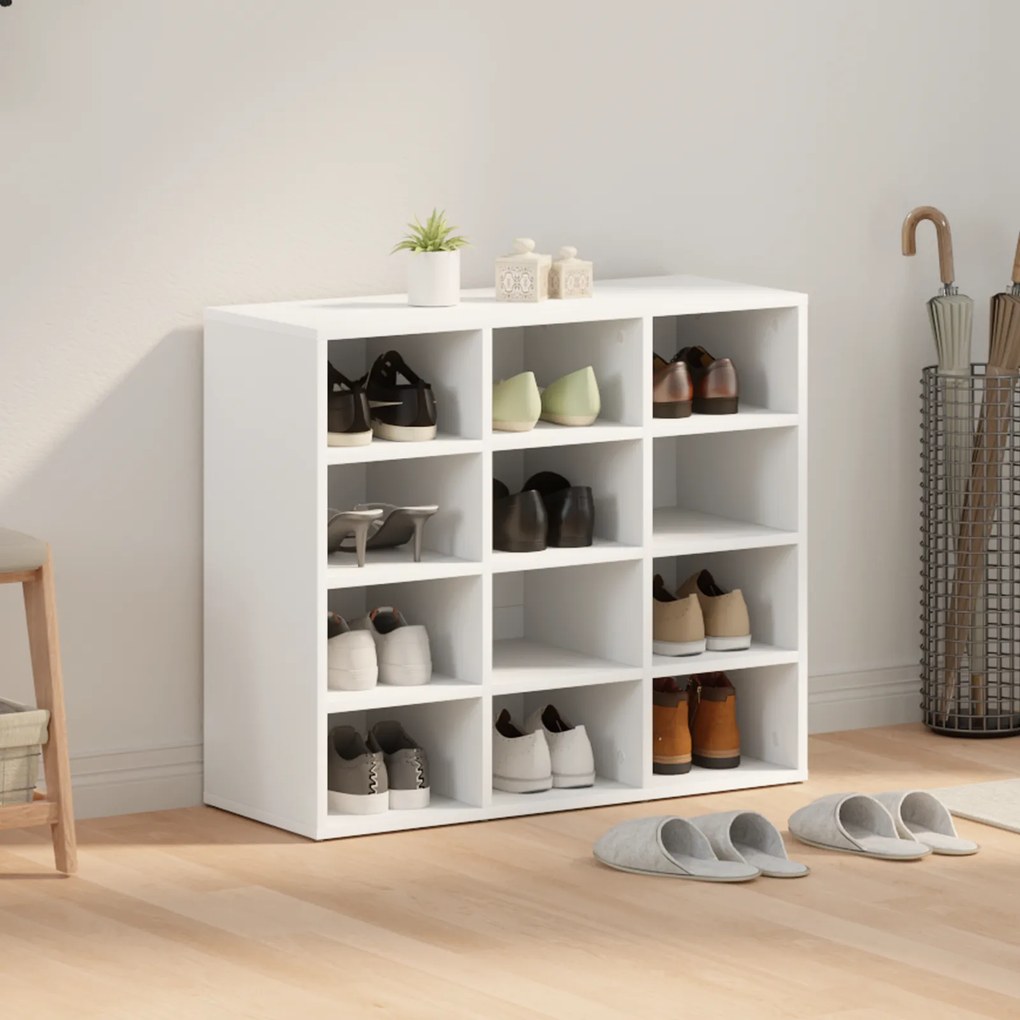 vidaXL Ντουλάπα Παπουτσιών Λευκό 52.5 x 30 x 50 εκ. Επεξεργασμένο ξύλο