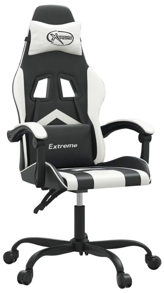 vidaXL Καρέκλα Gaming Μαύρο/Λευκό από Συνθετικό Δέρμα