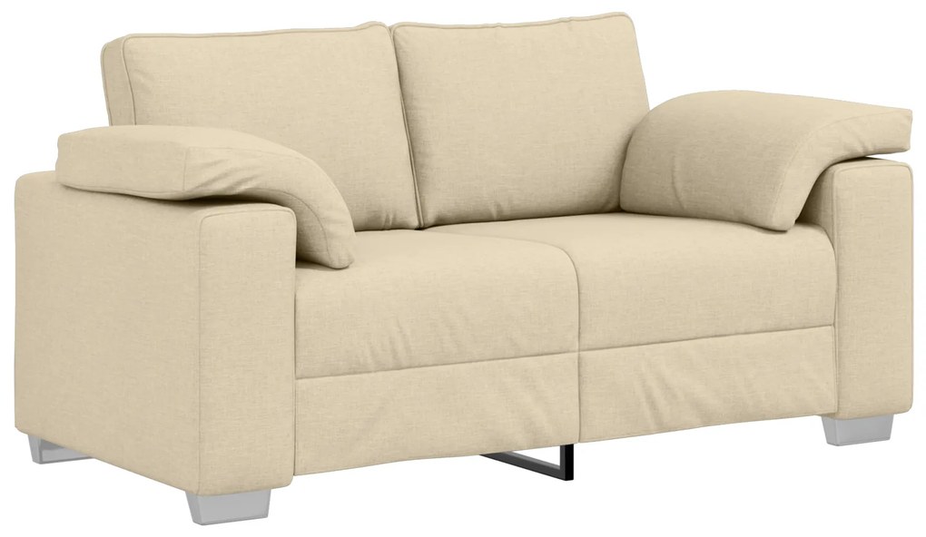 vidaXL Καναπές Κρεμ 160 x 77 x 82 εκ Ύφασμα