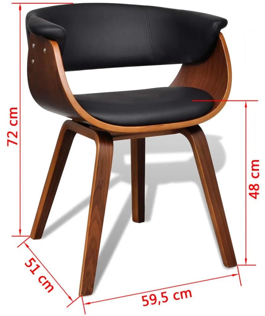 Καρέκλες Τραπεζαρίας 6 τεμ. από Λυγισμένο Ξύλο/Συνθετικό Δέρμα - Μαύρο