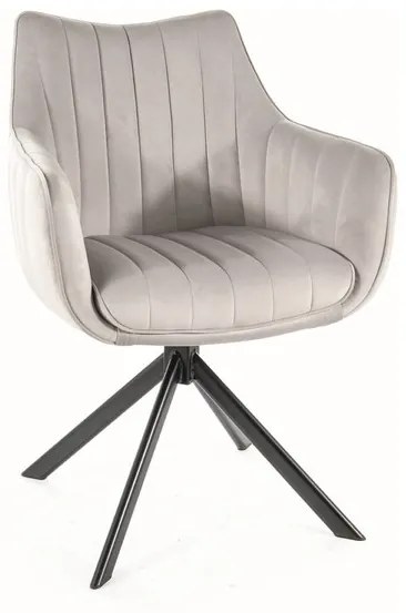 KRZESŁO AZALIA VELVET CZARNY STELAŻ/JASNY SZARY BLUVEL 03 DIOMMI-80-2639