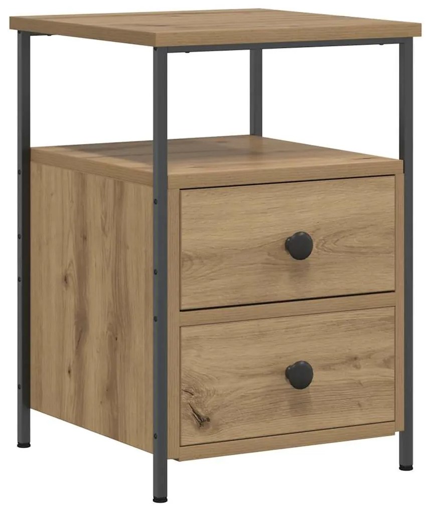 vidaXL Κομοδίνο τεχνίτης Δρυς 34x35,5x50 εκ. από Επεξεργασμένο Ξύλο