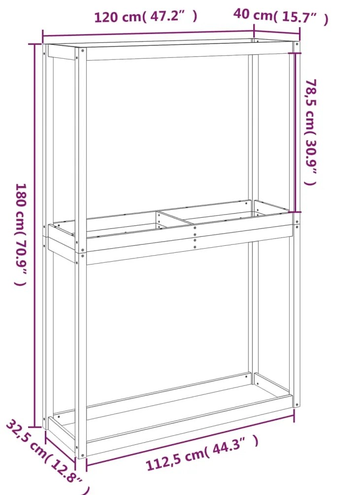 ΡΑΦΙΕΡΑ ΕΛΑΣΤΙΚΩΝ 120 X 40 X 180 ΕΚ. ΑΠΟ ΜΑΣΙΦ ΞΥΛΟ ΠΕΥΚΟΥ 825003