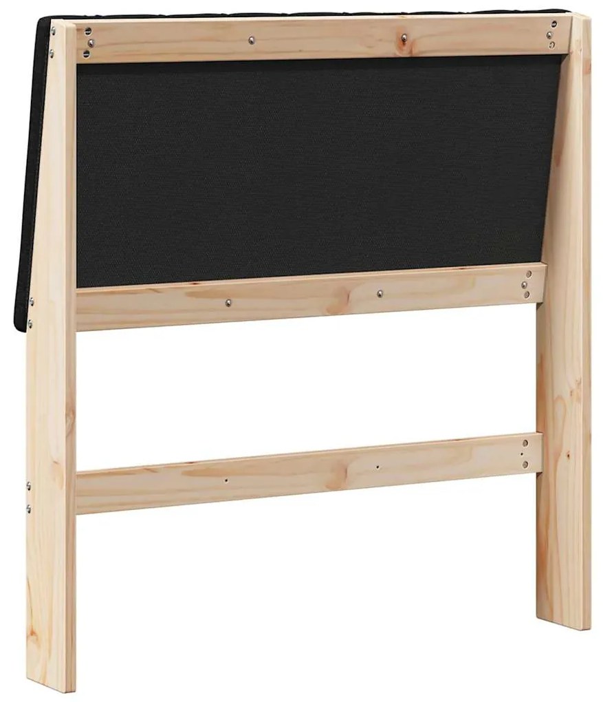 vidaXL Ταπετσαρισμένο κεφαλάρι Μαύρο 90 cm Στερεά ξυλεία πεύκου