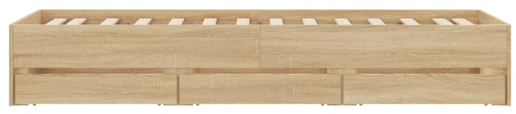 vidaXL Πλαίσιο Κρεβατιού με συρτάρια Sonoma Δρυς 90x200εκ. Επεξ. Ξύλο
