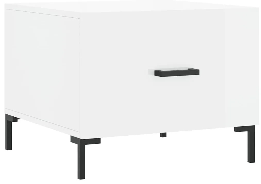 vidaXL Τραπεζάκι Σαλονιού Γυαλ. Λευκό 50 x 50 x 40 εκ. Επεξεργ. Ξύλο