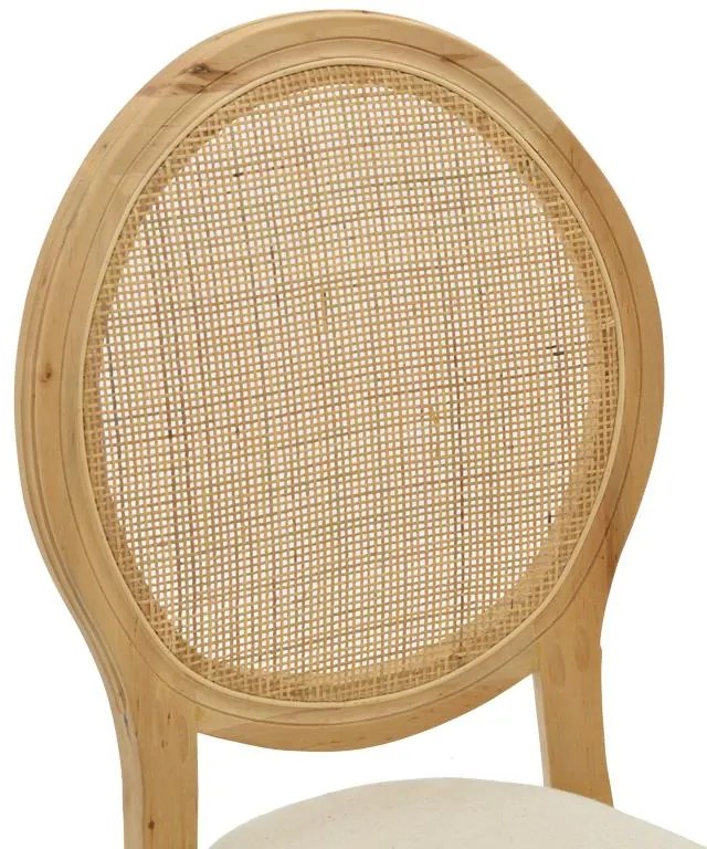 Καρέκλα Canco φυσικό rubberwood-φυσικό rattan 50x55x98εκ 50x53x98 εκ.