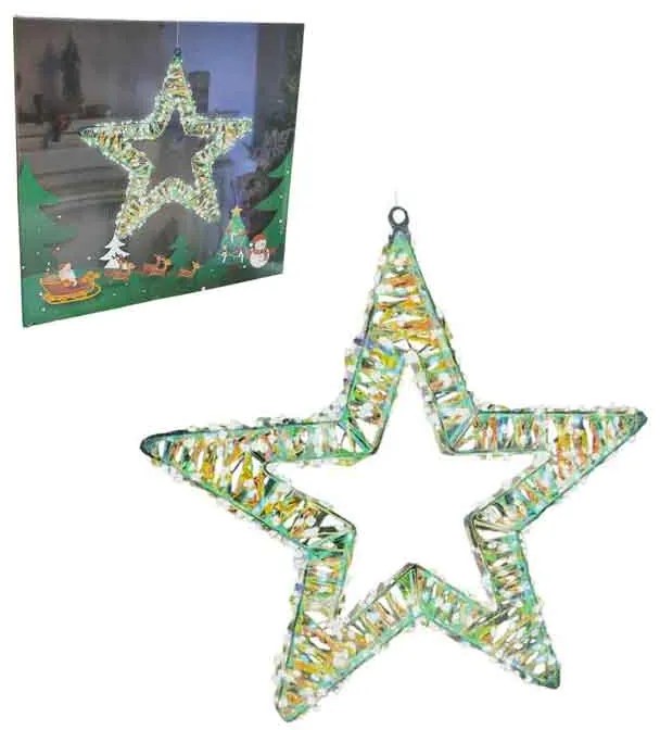 Χριστουγεννιάτικο Φωτεινό Αστέρι με Πολύχρωμα Λαμπάκια LED 45cm - Light Star with Multicolor Lights-082351-191221