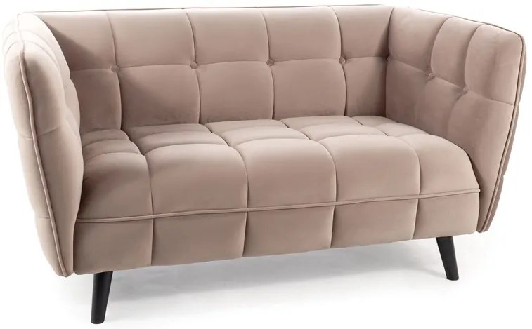 SOFA CASTELLO 2 VELVET C. BEŻ BLUVEL 40 / WENGE