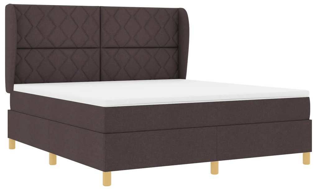 vidaXL Κρεβάτι Box Spring με Ματράκι Καφέ 180x200 εκ. Υφάσμα