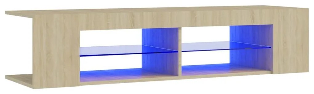 Έπιπλο Τηλεόρασης με LED Sonoma Δρυς 135x39x30 εκ. - Καφέ