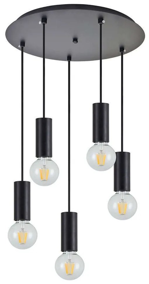 Φωτιστικό Οροφής Adept Tube 77-8481 40x40x300cm 5xE27 60W Black Homelighting