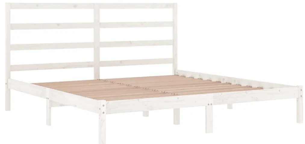 vidaXL Σκελετός Κρεβ. Χωρίς Στρώμα Λευκό 200x200 εκ Μασίφ Πεύκο
