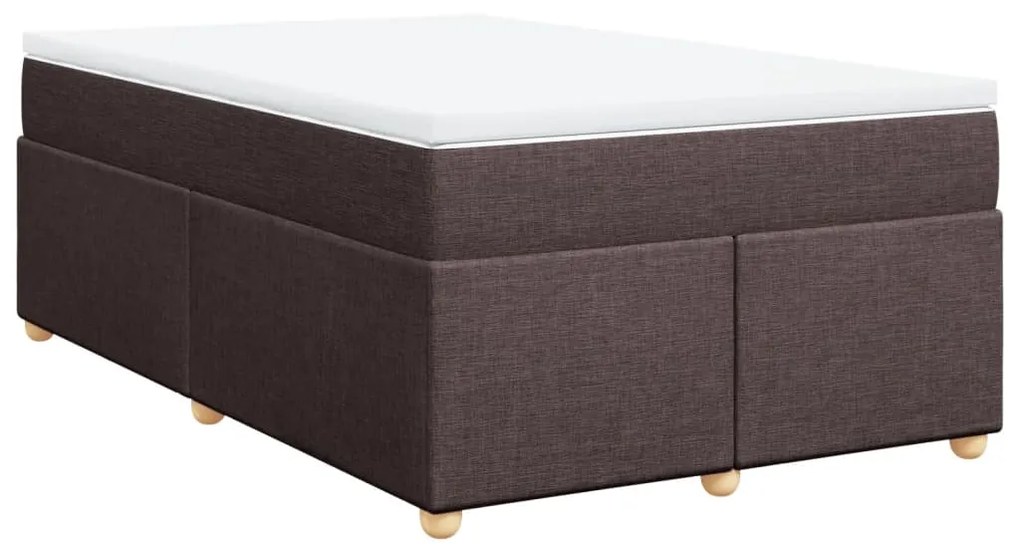 vidaXL Κρεβάτι Boxspring με Στρώμα Σκούρο Καφέ 120x200 εκ. Υφασμάτινο