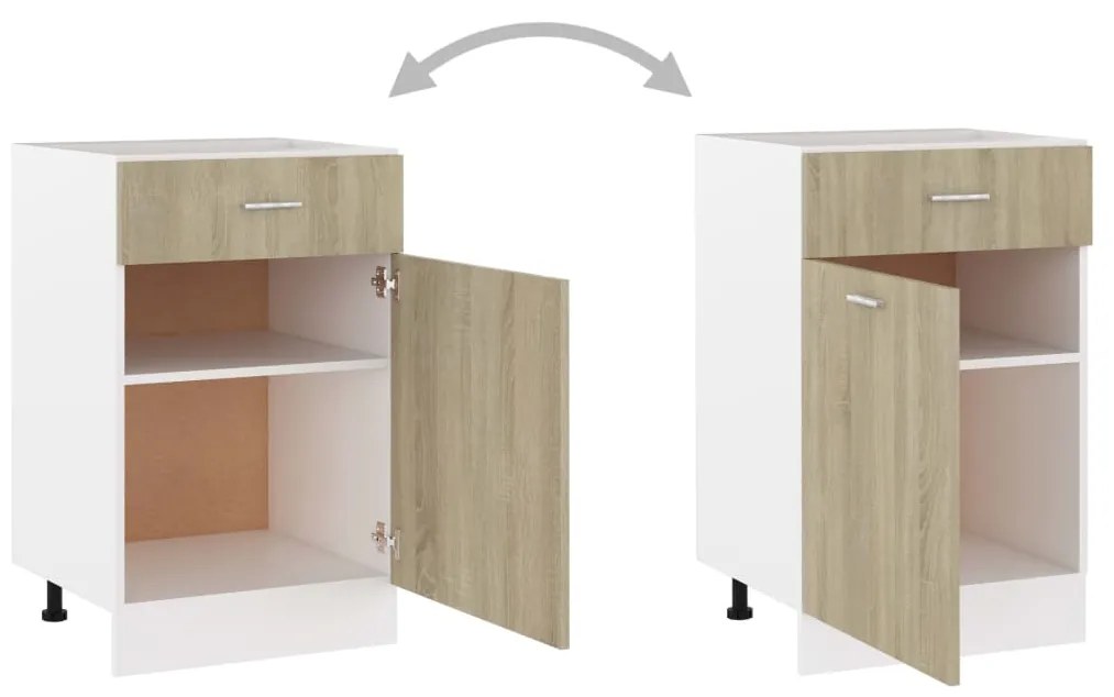 vidaXL Ντουλάπι με Συρτάρια "Lyon" σε Χρώμα Sonoma Δρυς 50x46x81,5 εκ. από Τεχνητό Ξύλο