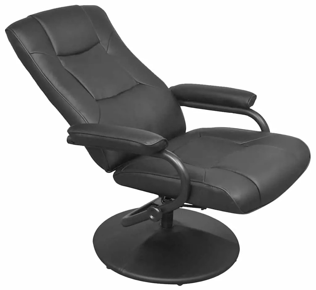 vidaXL Ανακλινόμενη πολυθρόνα Μαύρο 66,5 x 75 x 99 cm Τεχνητό δέρμα