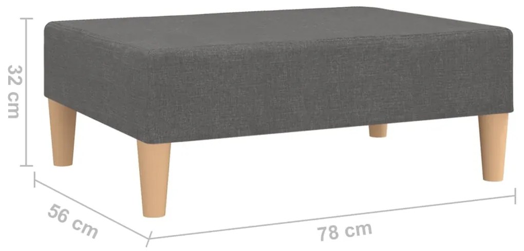 vidaXL Σκαμπό/Υποπόδιο Ανοιχτό Γκρι 78 x 56 x 32 Υφασμάτινο