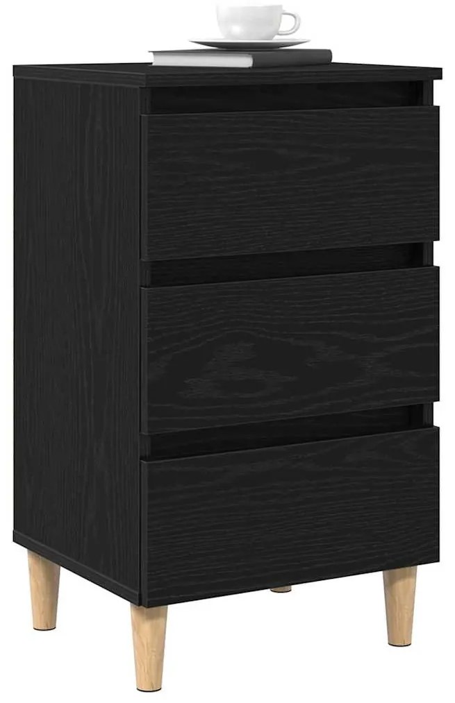 vidaXL Κομοδίνο Μαύρη δρυς 40 x 35 x 69 εκ. Επεξεργασμένο ξύλο
