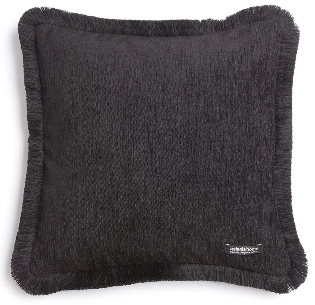 Διακοσμητική Μαξιλαροθήκη (60x60) Aslanis Home 4 Seasons Trimming Black