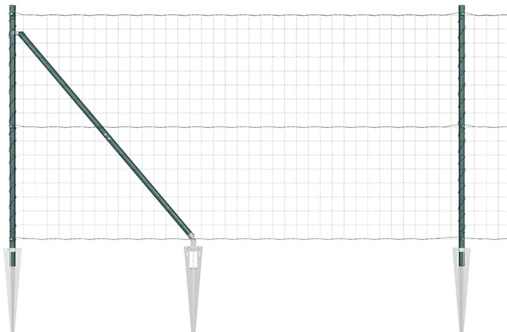 vidaXL Τεντώτο με στήριγμα Πράσινο 1,4 x 10 m Χάλυβας και PVC