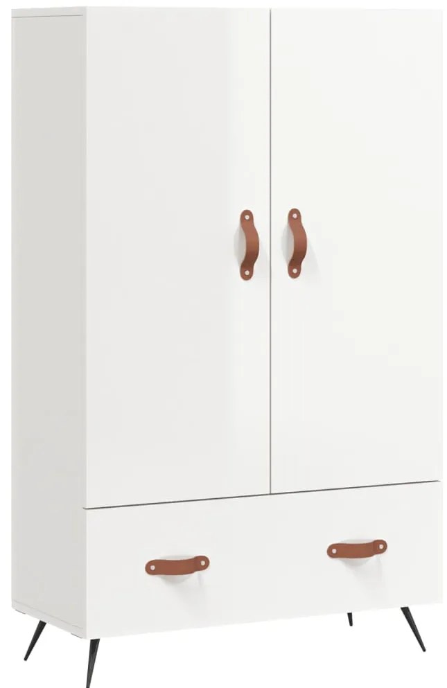 vidaXL Ντουλάπα Γυαλ. Λευκό 69,5 x 31 x 115 εκ. από Επεξεργασμένο Ξύλο