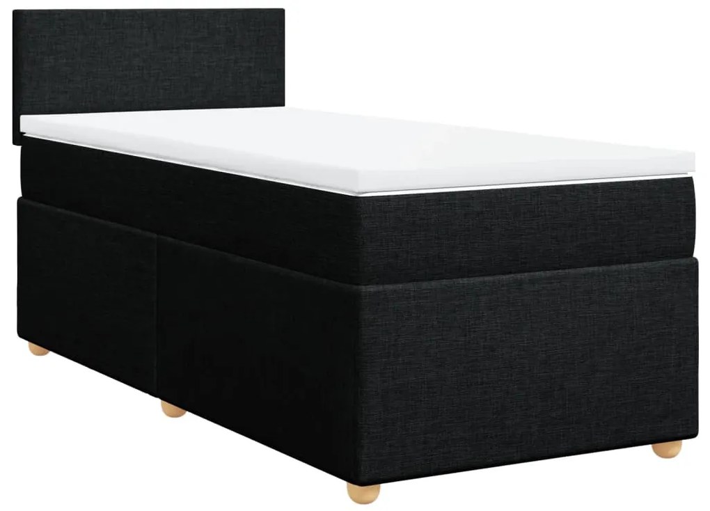 ΚΡΕΒΑΤΙ BOXSPRING ΜΕ ΣΤΡΩΜΑ ΜΑΥΡΟ 90X200 ΕΚ. ΥΦΑΣΜΑΤΙΝΟ 3286558