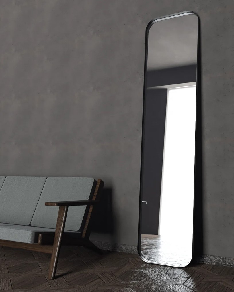 Καθρέπτης Δαπέδου Iron Floor Curved 50x200,λάμα χάλυβα 3εκ. Χρώμα Λάμας: Λευκό