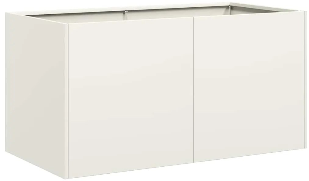 vidaXL Ζαρντινιέρα Λευκή 80x40x40 εκ. από Χάλυβα Ψυχρής Έλασης