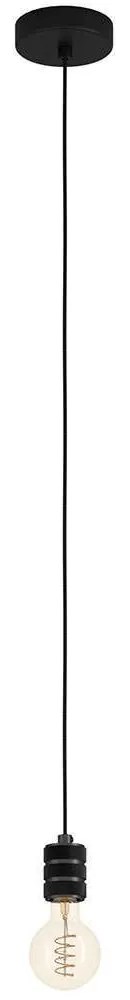 Φωτιστικό Οροφής Yorth 43801 Φ5x150cm 1xΕ27 40W Nickel-Black Eglo Steel