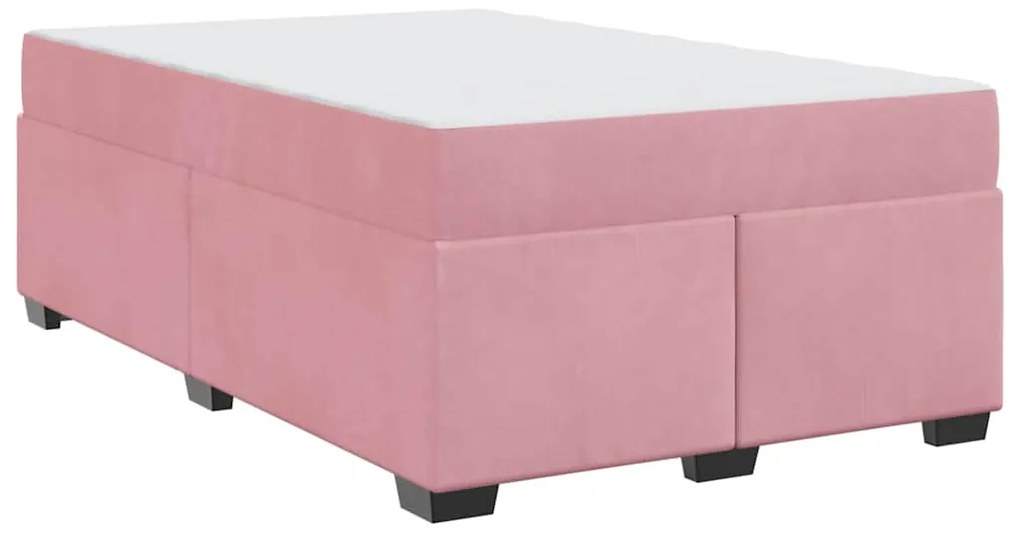 vidaXL Σκελετός Κρεβατιού με στρώμα Ροζ 120 x 190 cm ύφασμα