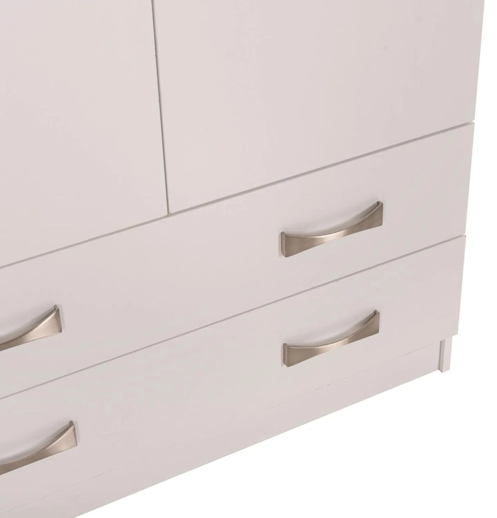 Ντουλάπα CARLY Τρίφυλλη με 2 Συρτάρια Λευκή 150X55Χ180Υεκ. 150x55x180 εκ.