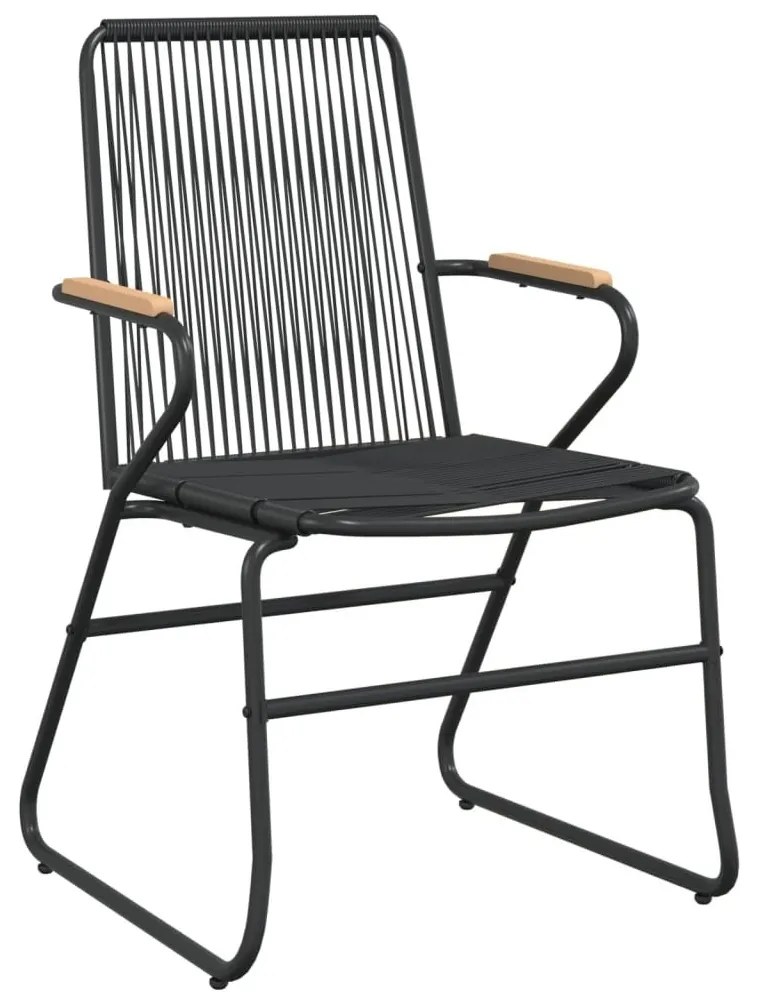 Καρέκλες Κήπου 2 τεμ. Μαύρες 58 x 59 x 85,5 εκ. Ρατάν PVC - Μαύρο