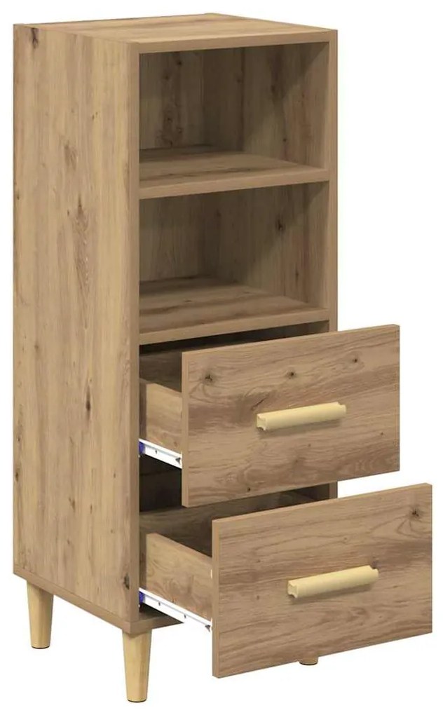 vidaXL Πλαϊνό γραφείο με συρτάρι artisan δρυς 34 x 34.5 x 90 εκ