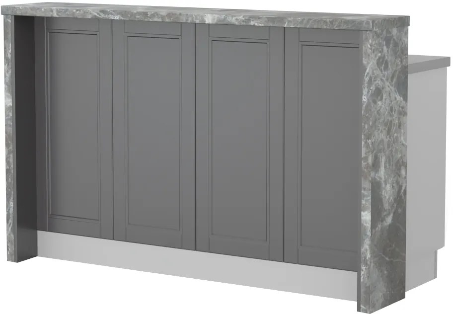 Πάγκος νησίδας Tahoma-Μήκος: 160 εκ.-Γραφίτης-Siena Marble