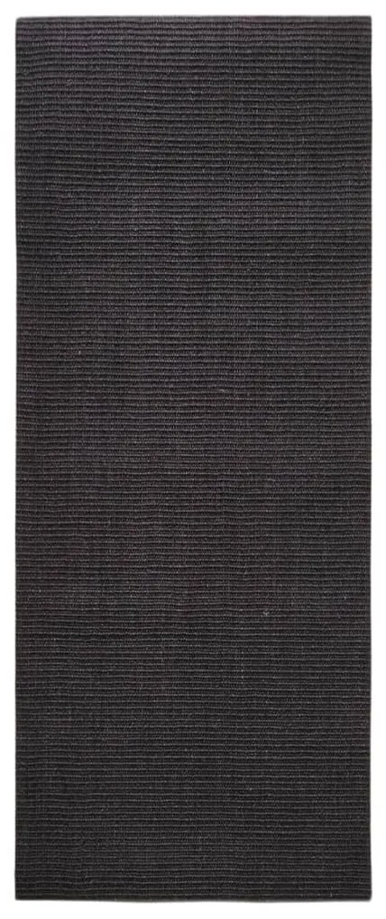 vidaXL Χαλί Μαύρο 80 x 200 εκ. από Φυσικό Σιζάλ