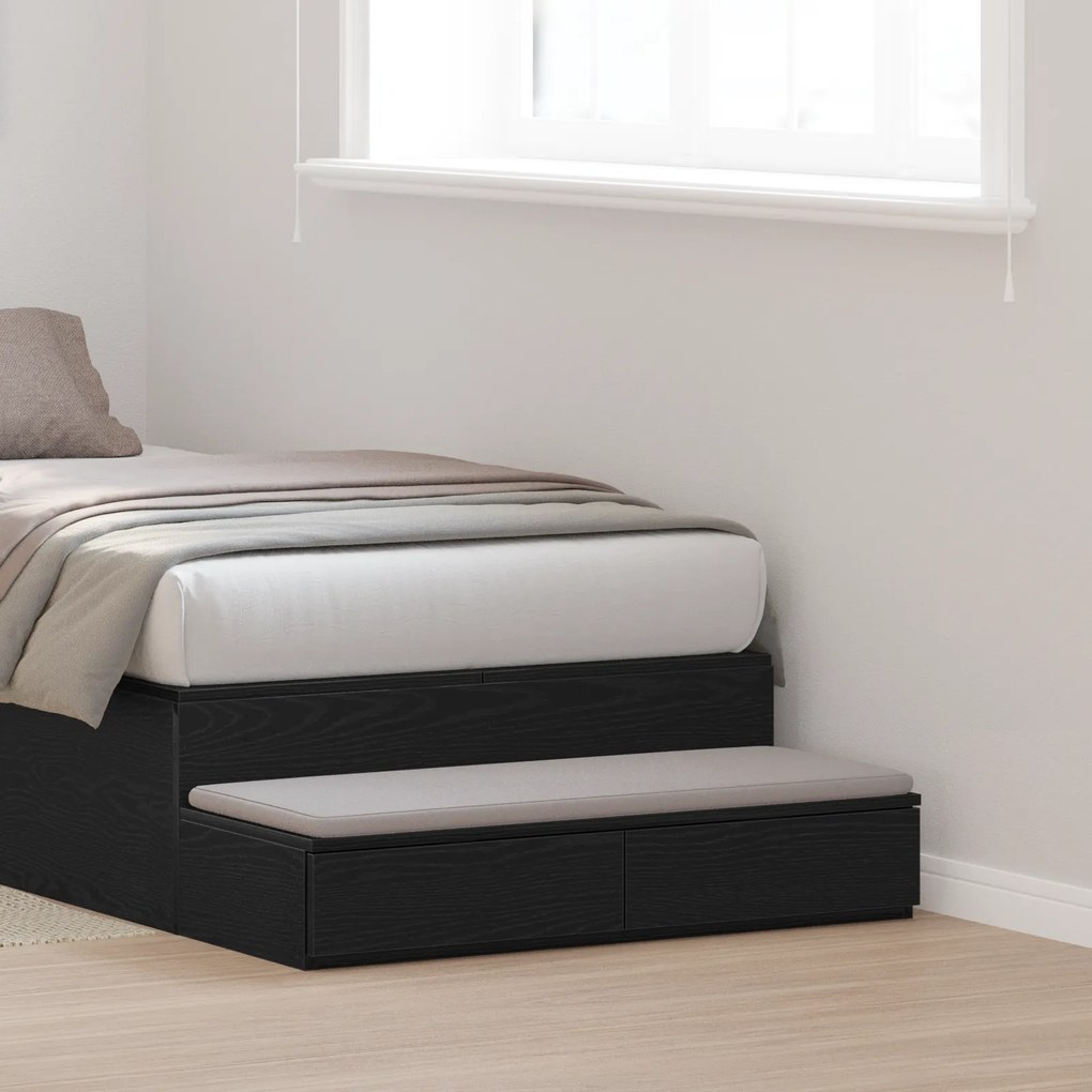 vidaXL Κουτιά Κρεβατιών Μαύρα 100x36,5x16,5 εκ. από MDF