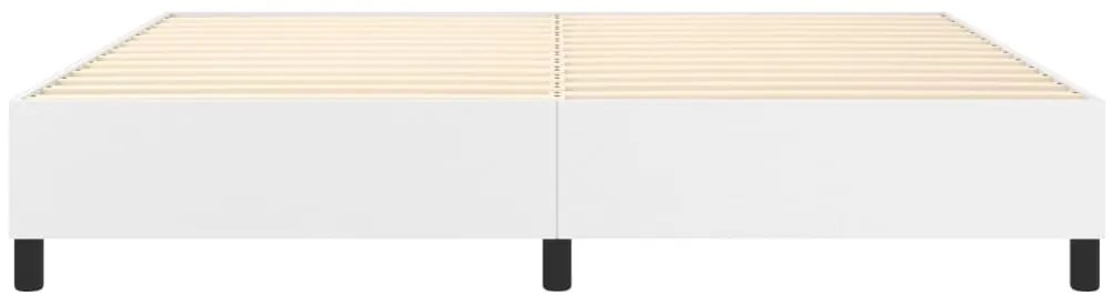 vidaXL Σκελετός Κρεβατιού με Ελατήρια Λευκό 200x200 εκ. από Συνθετικό Δέρμα