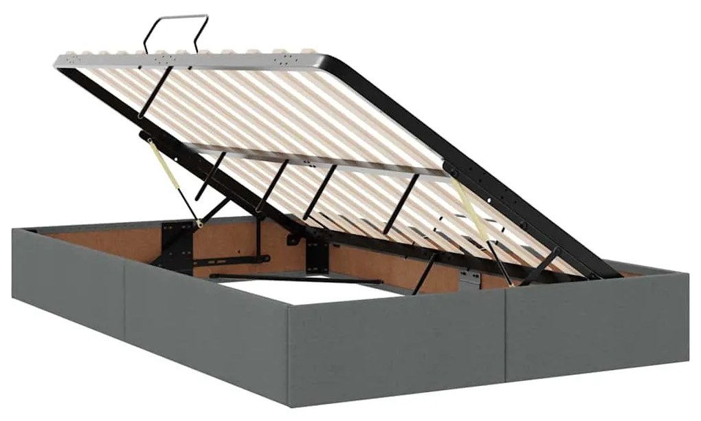 vidaXL Κρεβάτι Αποθήκης με στρώμα Σκούρο Γκρι 120 x 200 cm ύφασμα