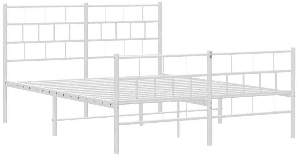 vidaXL Πλαίσιο Κρεβατιού με Κεφαλάρι&Ποδαρικό Λευκό 120x200εκ. Μέταλλο