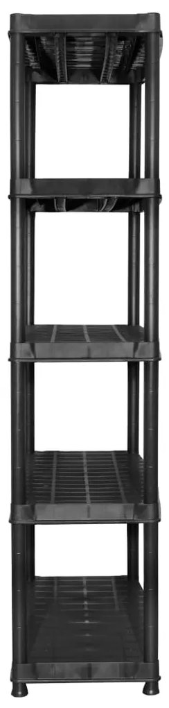 vidaXL Ραφιέρα Αποθήκευσης 5 Επιπέδων Μαύρη 183x45,7x185 εκ. Πλαστική
