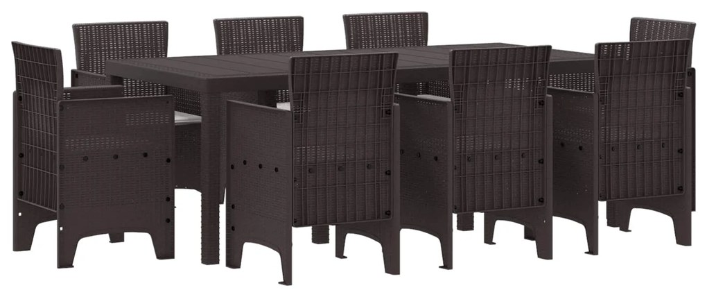 Σέτ φαγητού για κήπο 9 pcs Καφέ Πολυπροπυλένιο