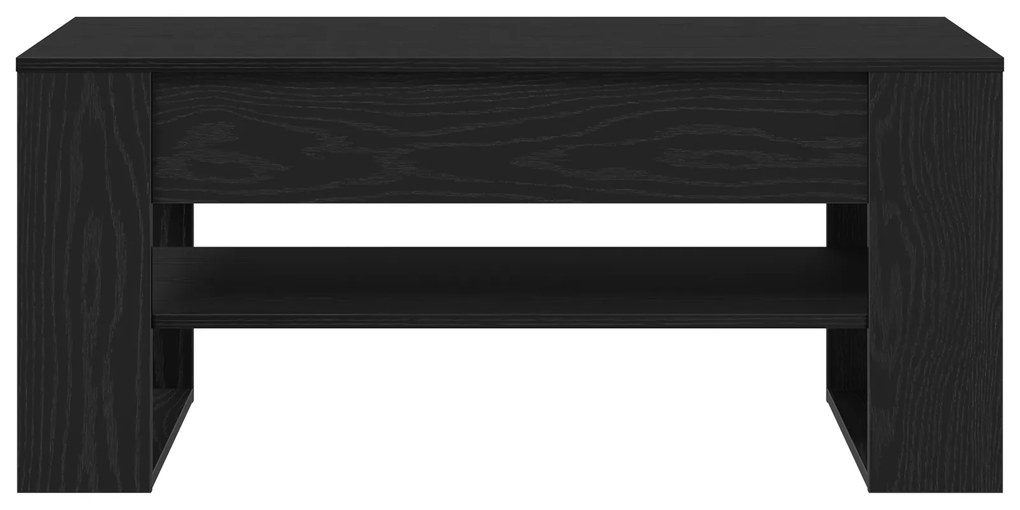 vidaXL Μαύρο Τραπεζάκι Σαλονιού από Δρυ 102x55x45 εκ. από επεξεργασμένο ξύλο