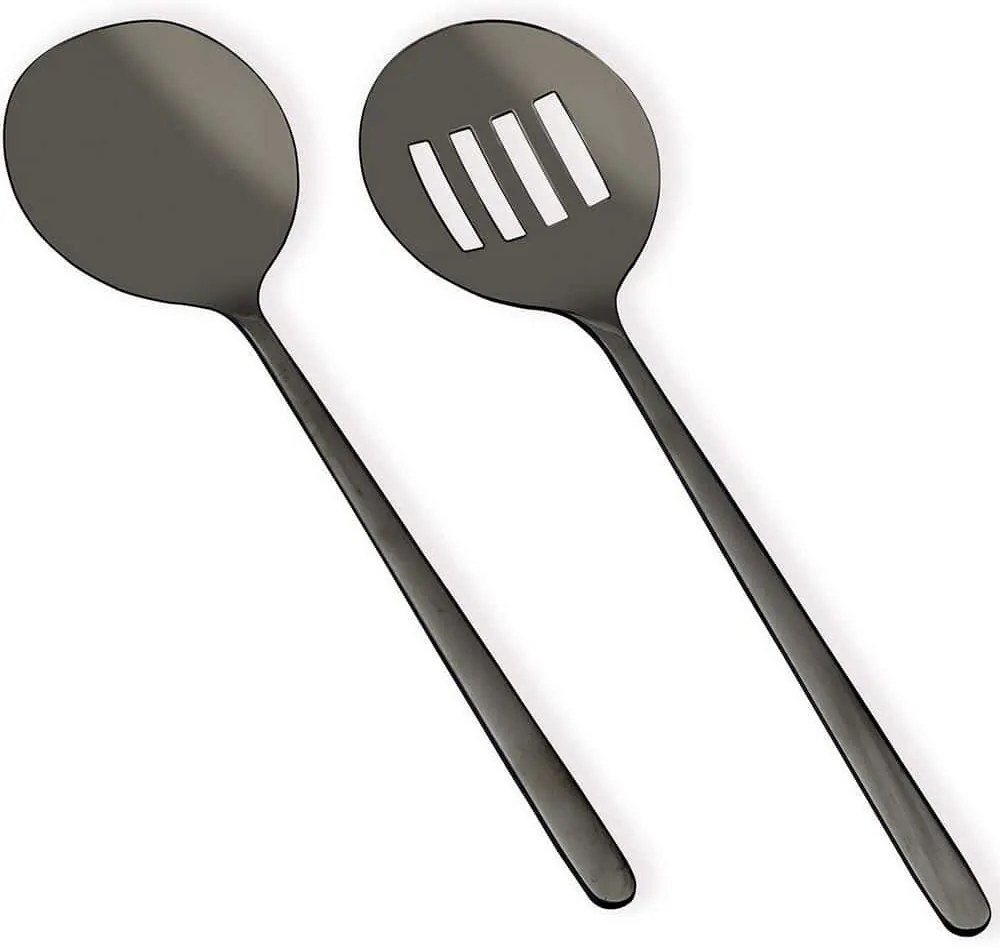 Κουτάλες Σερβιρίσματος (Σετ 2Τμχ) 742TMA4108 25cm Black Hermia Stainless Steel