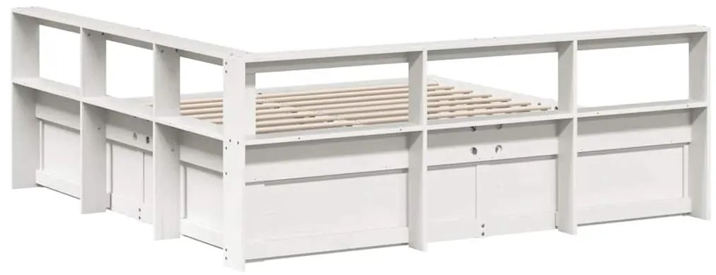 vidaXL Κρεβάτι Βιβλιοθήκη Χωρίς Στρώμα 200x200 εκ Μασίφ Ξύλο Πεύκου