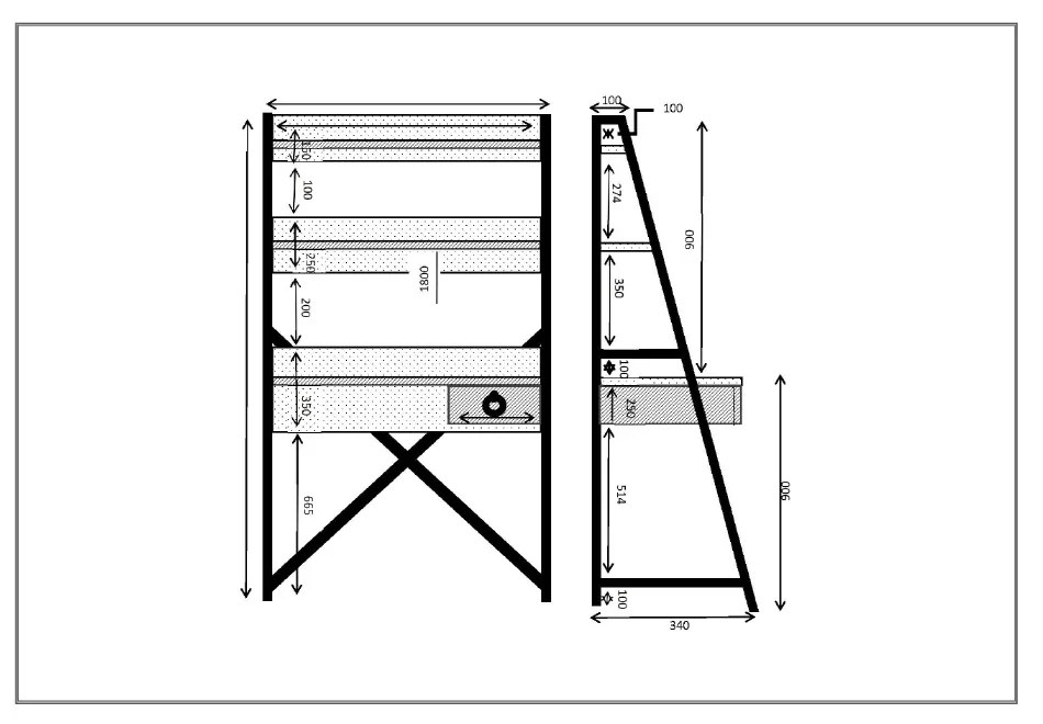 ATRIUM ΓΡΑΦΕΙΟ 1ΣΥΡΤΑΡΙ SONOMA ΜΑΥΡΟ ΠΕΤΡΑ 125x55xH150cm - 28-0210 - 28-0210