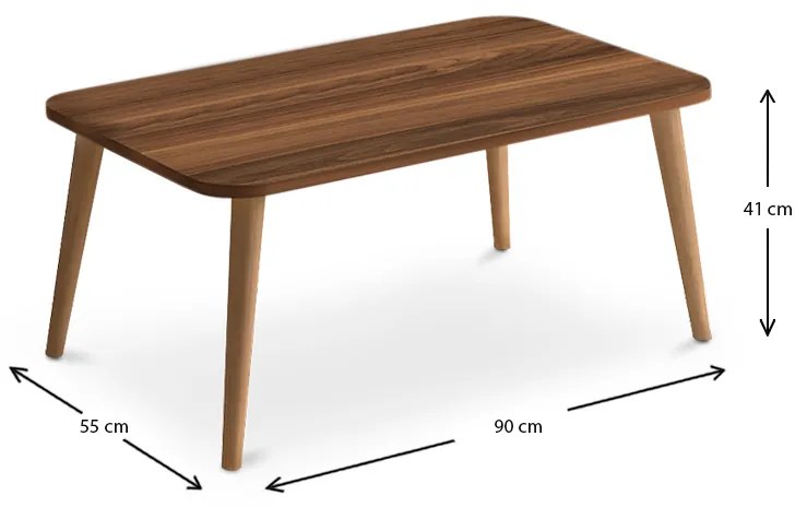 Τραπεζάκι σαλονιού Soul Megapap χρώμα καρυδί 90x55x41εκ.