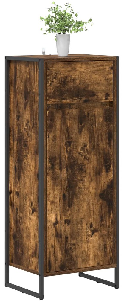 vidaXL Ντουλάπι Μπάνιου με συρτάρι Καπνιστό Δρύς 40 x 30 x 100 εκ