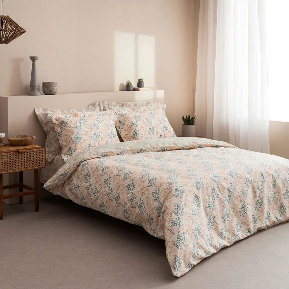 Κουβερλί Lydia-1 Blue-Beige Vesta Home Υπέρδιπλo 230x270cm 100% Βαμβακοσατέν