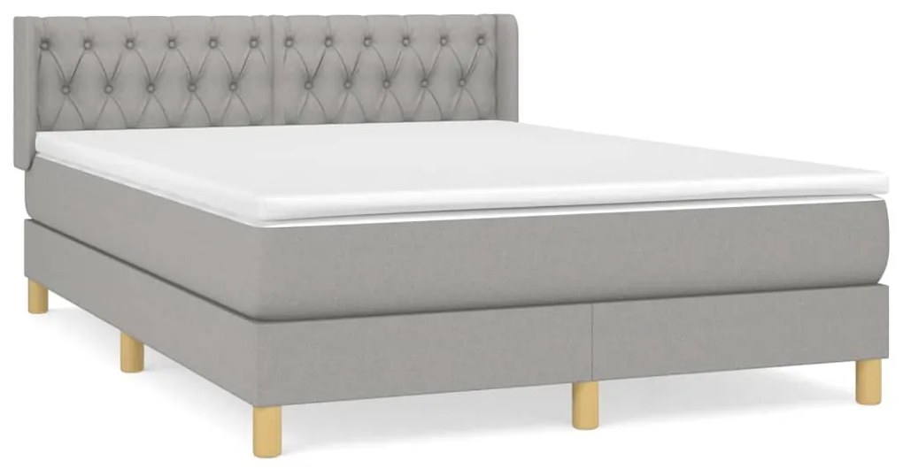 ΚΡΕΒΑΤΙ BOXSPRING ΜΕ ΣΤΡΩΜΑ ΑΝΟΙΧΤΟ ΓΚΡΙ 140X200 ΕΚ. ΥΦΑΣΜΑΤΙΝΟ 3130513