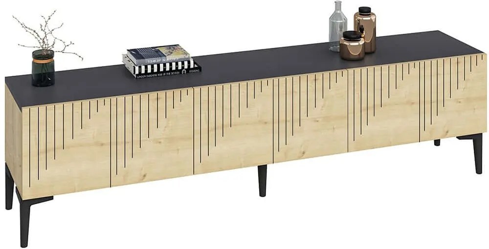 Έπιπλο Τηλεόρασης Artemis 475OLV1463 180x37x45cm Oak-Anthracite